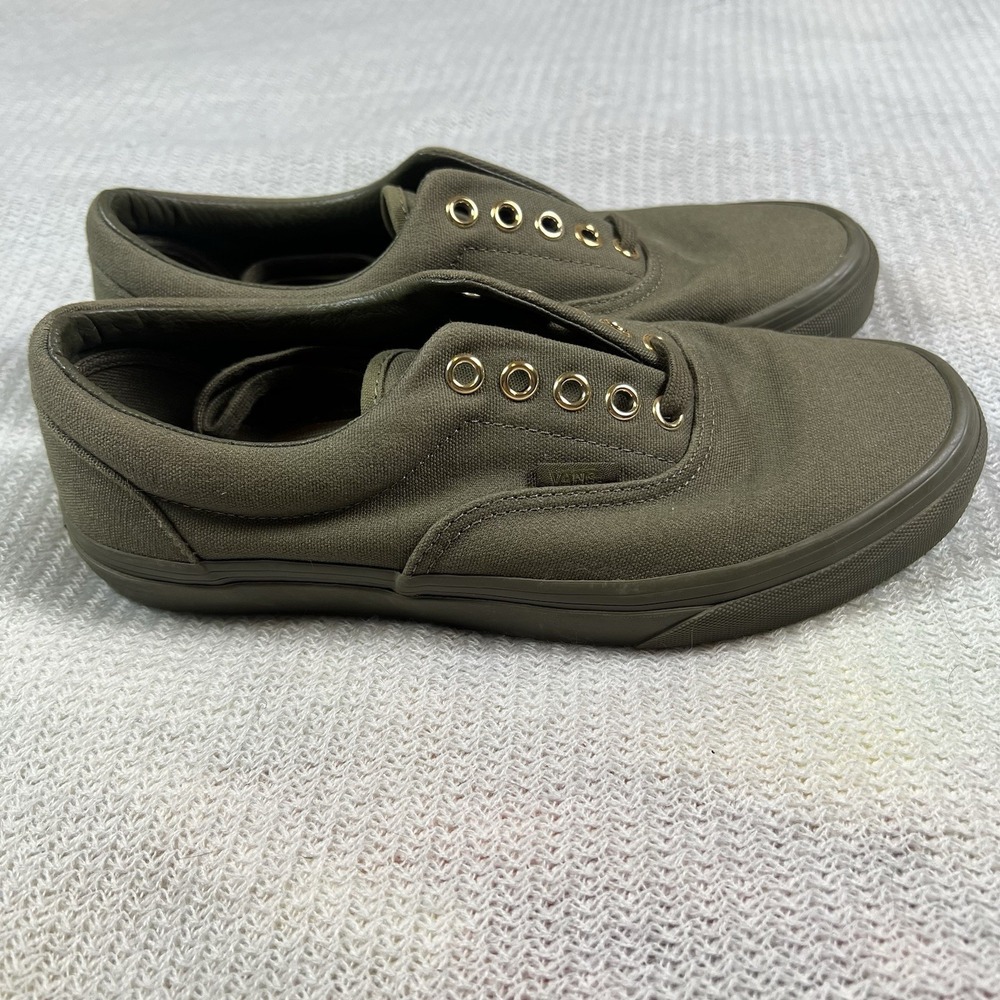 Vans‎ Era Sneakers Womens 8 Olive Green Canvas Gold Eyelets Low Top Shoes - Picture 6 of 10